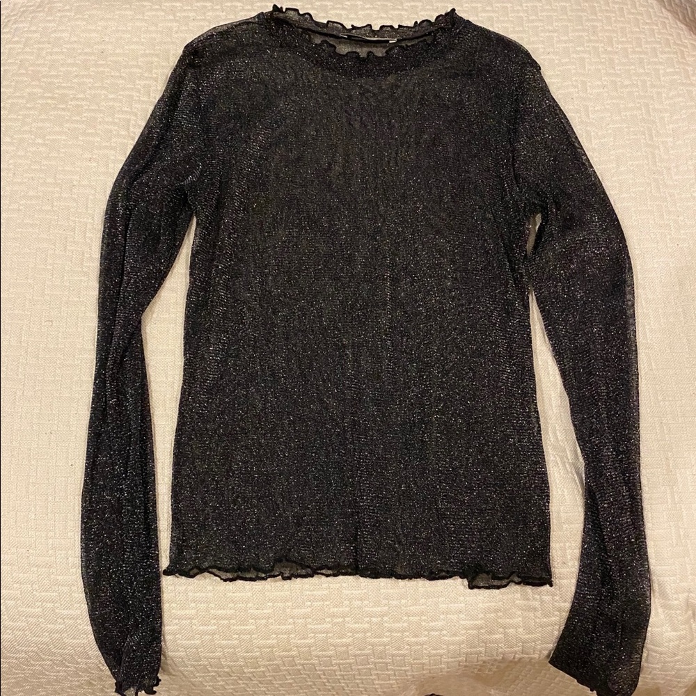 Zara Sheer Sparkly Long Sleeve